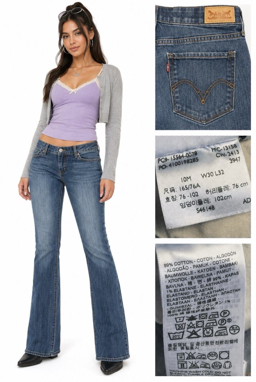 Y2K Indie Sleaze Levi's 525 Women's Straight Leg Jeans Size 10 Medium Wash Denim